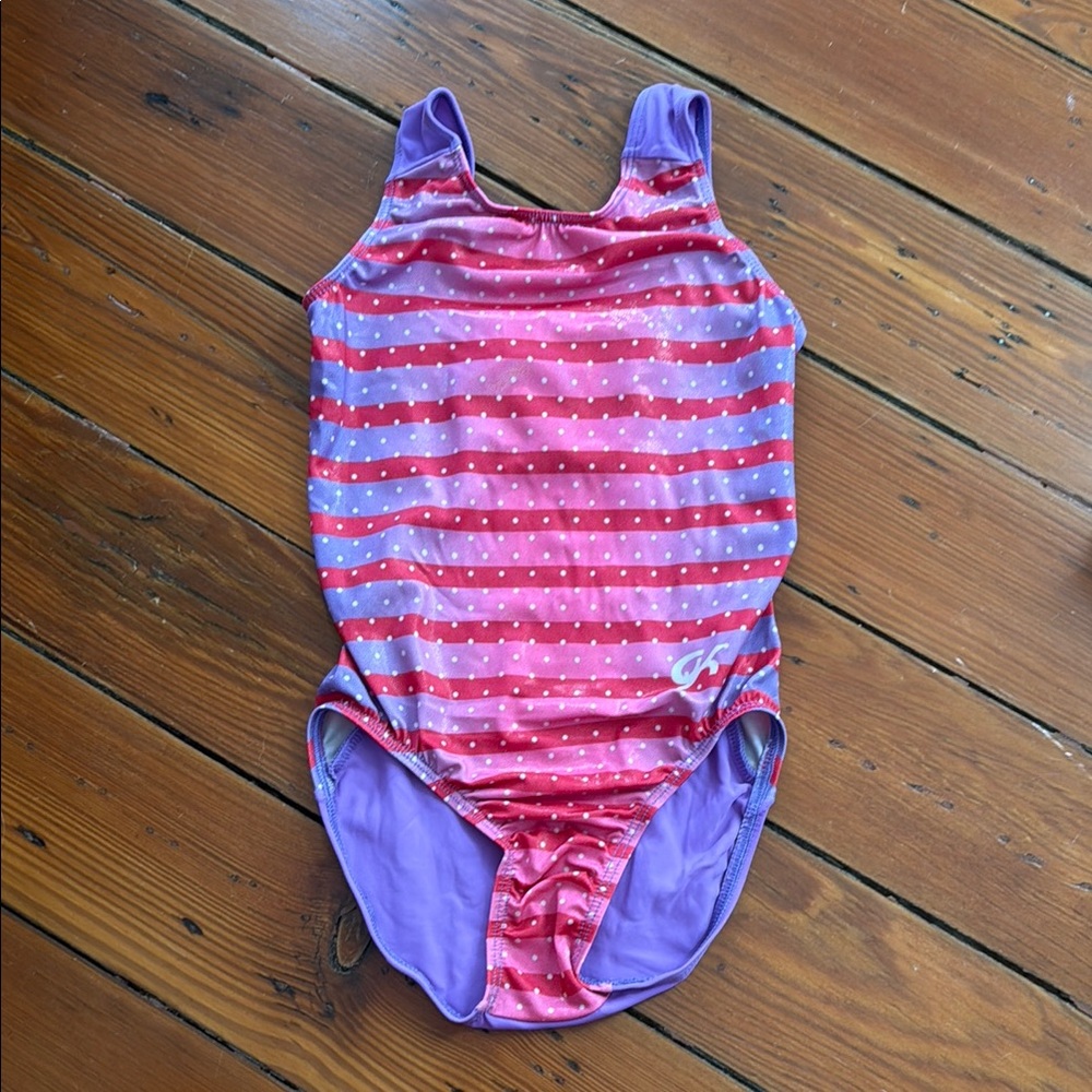 GK Pink and Purple Striped leotard